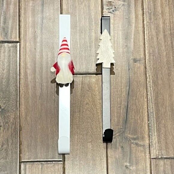 Christmas Set of Two (2) Festive Holiday Door Hook Hangers - Picture 1 of 4